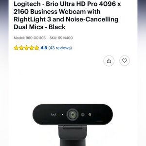 Logitech Brio 4K Webcam - Black